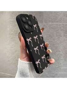 Funda de Teléfono con Patrón de Lazo, Cubierta Protectora de Teléfono Anti-Caída, Accesorio de Teléfono Compatible con Protector de Pantalla de  Negro Carcasa personalizada con estampado - Negro - Ver 3