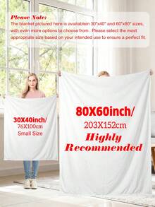 1pc Customized Photo Fleece Blanket, Funny | Custom Blankets | Fathers Day Gift |  | Father's Day Gift | Throw Blanket | Customizable Things | Mom Gifts | Dorm Decor, Personalized Fleece Blanket With Family, Pet, Couple Photos, Great Gift For Mother's Day, Father's Day, Valentine's Day, Carnival, Easter, Thanksgiving, April Fool's Day, Back To School, Office Nap, Private Custom Blanket, Holiday Blanket, Breathable, Lightweight ,For Family | - 款式-11 - 查看 2