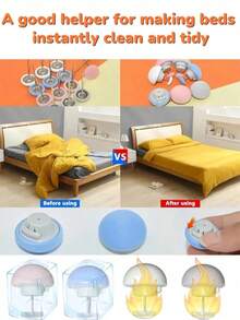 1pc/8pcs/16pcs Non-Magnetic Duvet Clips, Anti-Slip Bedding Fasteners, Mushroom Round Bedding Clips, Safety Lock Sheet Clips, Suitable For Duvet/Curtain/Towel/Cushion, No Magnetic Radiation, For Pregnant Women And Children - Multicolor - View 5