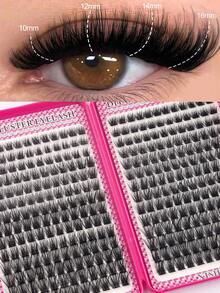 D-Curl Fluffy Eyelash Extensions, 384/336/280 Pcs Thick Lashes, Beginner DIY Eyelash Extension Kit, Delicate Cluster Lashes, Natural Voluminous Individual Lashes, Single Lash Clusters, Lash Storage Book, Cluster False Lashes, Home DIY Lash Extension, Cluster Fake Lashes, Single False Lashes, Fake Eyelashes - D - View 5