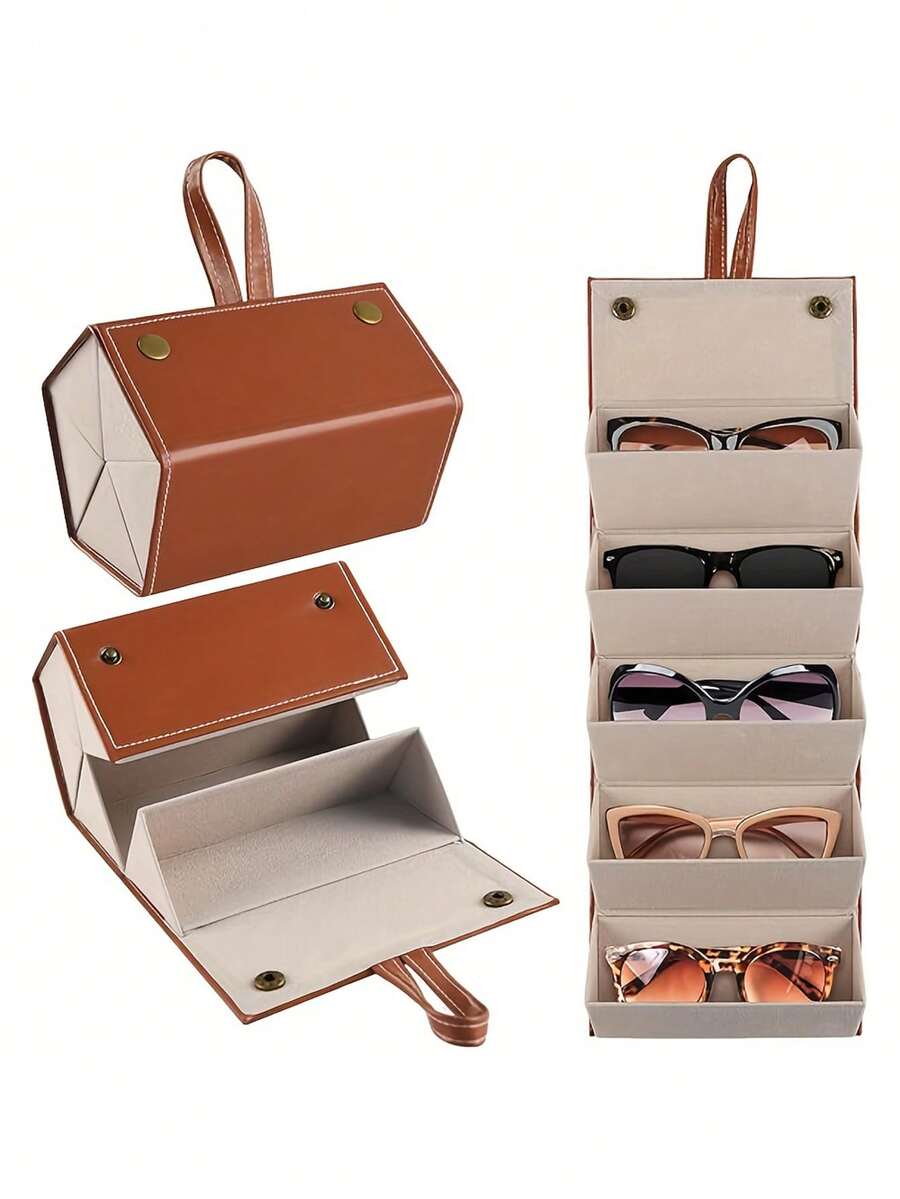 Glasses Case, Multifunctional 5-Compartment Glasses Case, Creative High-End Glasses Case, Glasses Storage Box. Suitable For Daily Use And Travel.,Bedroom Room Decor,Back To School