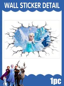 Disney 迪士尼冰雪奇缘 3D 立体效果墙贴，艾莎、安娜和雪宝可移除墙贴，用于房间装饰。用这些冰雪奇缘主题的 3D 立体效果墙贴，将您的生活空间变成一个神奇的冬季仙境。墙贴上印有艾莎、安娜、雪宝、克里斯托夫和驯鹿斯文，展现了这部深受喜爱的系列动画中的标志性场景。 - Wall sticker - 查看 13