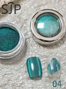 1/6 Buah Set Bubuk Kuku Cermin Bintang Laut Biru, Bubuk Kuku Cermin, Hiasan Seni Kuku DIY, Cocok Untuk Pemula Seni Kuku Dan Alat Kuku - MultiWarna - View 8