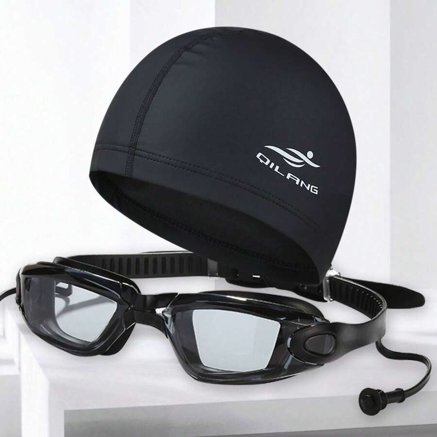 Swimming Goggles - Transparent Black 2-piece Set - View 1