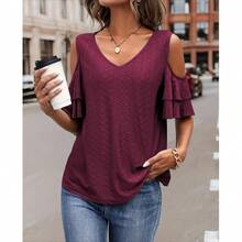 Women Tops - Burgundy - View 10