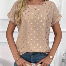 Women's Leopard Batwing Sleeve Shirt, Summer Teacher Shirts Leopard Shirt Women Blouses,Short Sleeve Tops - Multicolor - Ver 2