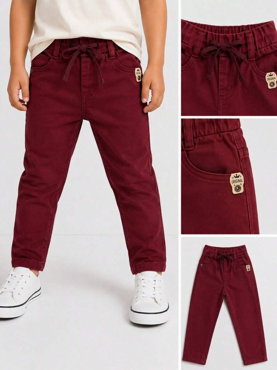 Comfortable Everyday Casual Pants For Boys. - 紅色 - 查看 1