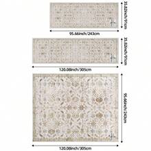 DAJIANG 1 pieza - Alfombra vintage de estilo bohemio lavable y grande, adecuada para pasillos, salas de estar y otros espacios, plegable, suave y cómoda, antideslizante y lavable, aplicable para sala de estar, cocina, dormitorio, estudio, mesita de noche - Decoración del hogar, alfombra de entrada, decoración de habitación de vacaciones - Multicolor - Ver 5