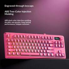 AULA S3187 Wireless Keyboard Bluetooth Mechanical Feel 84Key Layout Customized Tri-mode RGB Light with Knob 1800mAh Battery Ergonomic Office E-sports Gaming Keyboard Original Aula Keyboard - 查看 3