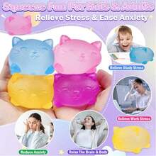 1pc Cute Malt Cat Squishy Toy, Soft Slow Rebound Cat Squeeze Toy, Stress Relief Fidget Toy, Sensory Toy For Relaxation And Focus, Kawaii Desk Toy For Kids Teens Adults, Birthday Gift, Party Favor, Classroom Reward - Multicolor - View 6