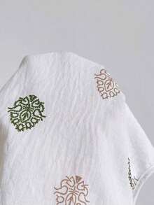 Top de tanque sin mangas de estampado tropical para mujer con cuello en V, frente atado y mangas acampanadas para vacaciones - Albaricoque 2 - Ver 7