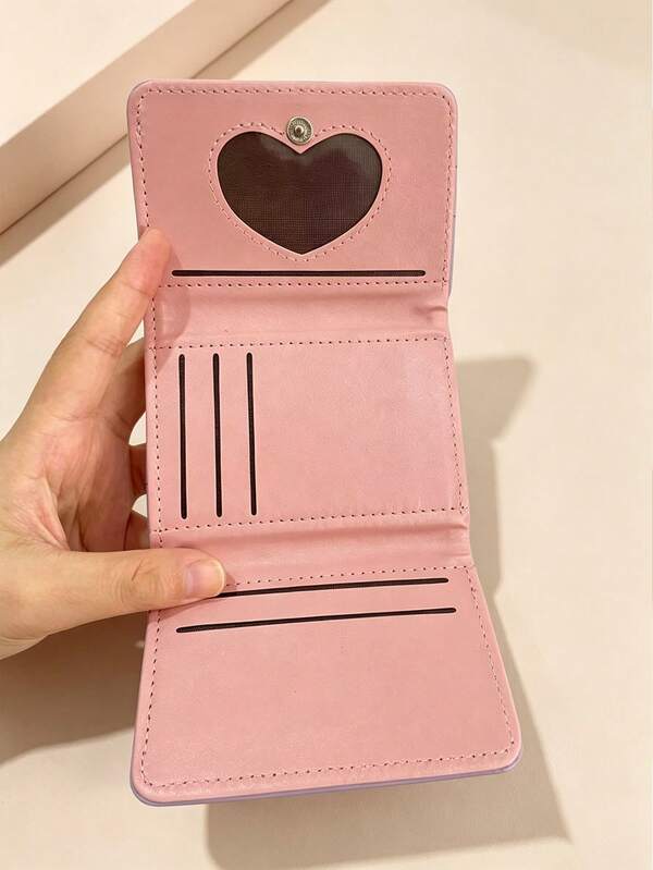 Cartoon Bear Short Wallet, Three-Fold Student Print Folding Coin Purse, Cartoon Coin Purse Card Holder, Suitable As Holiday Gift For Women, Birthday Party