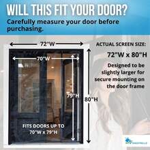 Magnetic Screen Door For French & Sliding Door – Heavy Duty Hands-Free Self-Closing Fiberglass Mesh, Black Trim - Fits 70" X 80" Doors (72" X 82" Screen Size) - White Trim - View 7