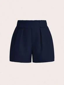 Short de mujer de unicolor versátil y casual - Azul marino - Ver 5