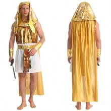 Vintage Egyptian Prince Adult Men's Clothing Ancient Egyptian King Pharaoh Costume Festival Theme Party Photography Performance Costume - Multicolor - View 1