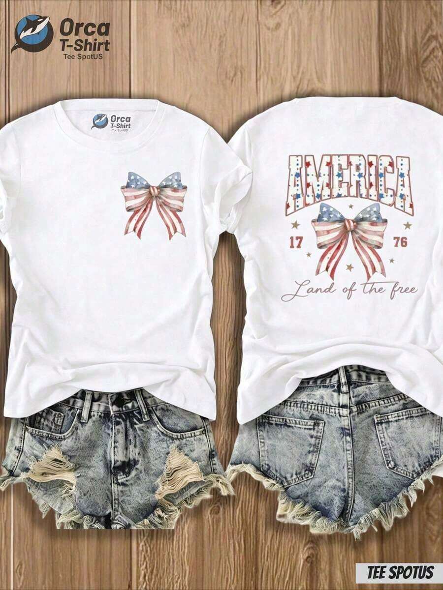 Cómoda camiseta de manga corta de talla grande, largo regular y cuello redondo con estampado único. - Blanco - Ver 1