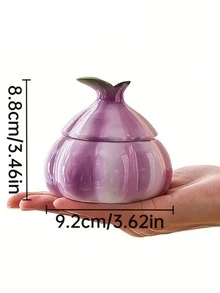 Tarro de almacenamiento de ajo, tarro de cerámica para almacenamiento de especias apto para cocina doméstica, mesa de comedor, ajo, jengibre, chile, Día de San Valentín, regalo perfecto - Multicolor - Ver 4