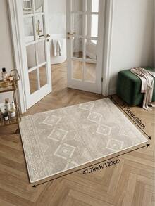 1pc Bohemian Style Living Room Rug. Suitable For Kitchen, Dining Room, Bedroom, Room Holiday Decoration, Indoor/Outdoor, Office, Lobby, Anti-Slip Door Mat, Bathroom Rug, Hallway, Study Gaming Area Rug. - Beige - View 18