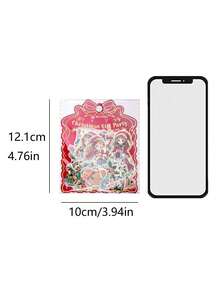 (4 verschiedene Designs) 1 Packung mit 15 Stücke Weihnachts-Themen Aufkleber, kreative ästhetische Aufkleber-Abziehbilder, DIY Dekorations-Scrapbooking Bastelmaterialien, Urlaubsgeschenk, personalisiertes Sammelalbum Schulmaterial - Ein süßes Weihnachten - Übersicht 11