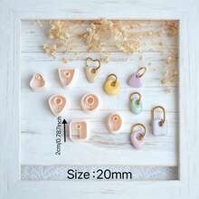 6pcs Geometric Shaped Soft Clay Jewelry Making Molds, Minimalist Design Suitable For Handmade Jewelry, Brooches And Pendants - High Precision Cutting Tools To Create Unique Accessories, Clay Earring Making Molds For Earring Craft Production - Apricot - View 3
