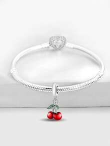 1pc Red Cherry Pendant Charm For Women's Bracelet/Bangle DIY Jewelry Making And Daily Matching - Style 7 - View 4