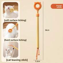 2 em 1 Bastão de Massagem Retrátil e Brinquedo de Arranhação para Animais de Estimação, Massageador Dupla Face para Gatos - Multicolorido - Visão 2