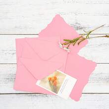 50 Envelopes + 50 Cards, Includes Pink Blank Greeting Cards & Small Self-Adhesive Envelopes, Suitable For Graduation Ceremony, Invitations, Baby Shower, Wedding And Reply Cards. - Pink - 50pcs - View 4