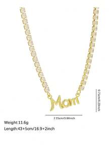 Fashion 18K Mother's Day Gift - Mom/Mama/Love High-End Luxury Fashion Necklace - Gold - View 11