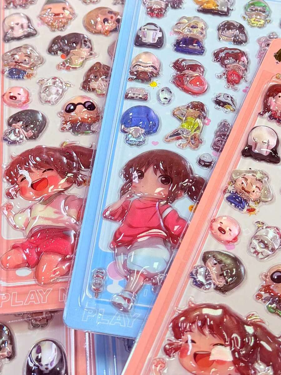 3 miếng dán epoxy 3D hình Powerpuff Girls, hình bong bóng hoạt hình trong suốt, hình nổi dùng cho sổ lưu niệm, văn phòng phẩm, khung ảnh, hộp quà, phần thưởng cho trẻ em, vật liệu DIY, quà Giáng sinh, Lễ Tạ ơn, quà tốt nghiệp. - Nhiều màu - Xem 1