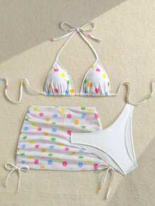 Conjunto de traje de baño de vacaciones para mujer, conjunto de vacaciones de verano para mujer, conjunto de playa para mujer - Multicolor 8 - Ver 3