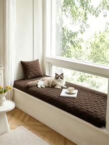 1 Pc Solid Color Non‑Slip Pet Sofa Cover, Quilted Anti‑Scratch Couch Protector, Machine Washable All Season Furniture Slipcover For Dogs Cats - Coffee Brown - View 5