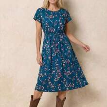 Women's Striped Drawstring Waist Slant Pocket Casual Dress For Summer,Summer Dresses For Women - Multicolor - Ver 1