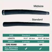1pc Golf Club Grip, Rubber Putter Grip - Black - View 3