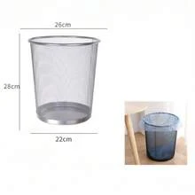 Black/Silver Wrought Iron Mesh Trash Can, Round Metal Mesh Bin, Open Office Wastebasket, Room Trash Can, Bathroom Trash Can, Lidless Waste Paper Basket, Office Trash Can. Sturdy structure, not easy to deform, space-saving, can be easiy placed not easy to deform, space-saving, can be easily placed not easyd s. bedrooms with moderate size. - 彩色 - 查看 16