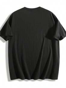 Camiseta de cuello redondo para mujer con estampado "Travel Is My Relax" - Camiseta de algodón negra con letras blancas y diseño de avión y corazón, corte holgado, manga corta, cuello redondo, estilo casual para verano, transpirable y lavable a máquina. Camiseta para mujer con estampado de corazón para el Día de San Valentín, camiseta oversize para mujer con estampado de fútbol, camiseta minimalista geométrica para mujer. - Negro - Ver 2