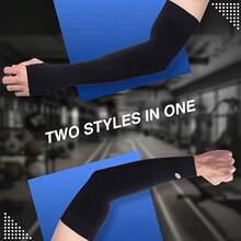 2 Pairs Plus Size Summer Cooling Sports Compression Sleeves, High Elasticity Unisex, Suitable For Outdoor Activities, Daily Commute, Tattoo Coverage - Multicolor - View 5