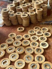 40/20/10個竹製圓形磁性開瓶器 DIY 可客製化、可雕刻、可上漆，打造個性化原創設計，木製冰箱磁鐵，適合婚禮伴手禮、婚禮桌卡、新娘派對、嬰兒洗禮、復活節、聖餐禮、洗禮、生日派對、畢業派對禮物 - 卡其色 - 查看 2
