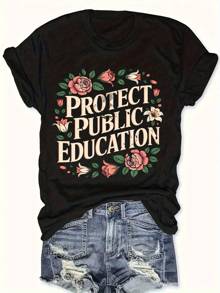 Unisex Short-Sleeved T-Shirt,--Women's Round Neck T-Shirt, With Outstanding Features Comfortable & Soft Design, Decorated With A Floral Rose Pattern Public Support Educational Players Men, , , Dazywoman, Romwemen, Bohochic, Teachers Gifts, T-Shirt For Curvy Women's Sets For Mu, Y2k, - 黑色 - 查看 1
