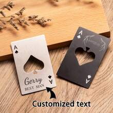 Bộ 1/10 chiếc dụng cụ mở chai cá nhân hóa, dụng cụ mở chai hình bích, dụng cụ mở chai hình quân bài poker, quà tặng tiệc tùng, quà tặng phù rể, quà tặng poker bằng thép không gỉ, dụng cụ mở chai khắc laser. - Dụng cụ mở nắp chai kiểu Poker - Xem 12