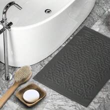 Pack Of 2 Bath Mats For Bathroom Floor – 50x80 Cm Terry Cloth Towelling Rug With Geometric Jacquard Pattern – 900 GSM Hotel Style Mat – Machine Washable - White - View 3