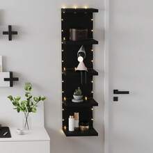 3/5-Tier White Wall-Mounted Storage Shelf, Column-Style Suspended Storage Shelf, Home Decorative Storage Shelf, High-Tower Design, Practical Storage Shelf, Suitable For Bedrooms And Living Rooms, 30.7 Inches, 31 Inches - màu đen - Xem 9