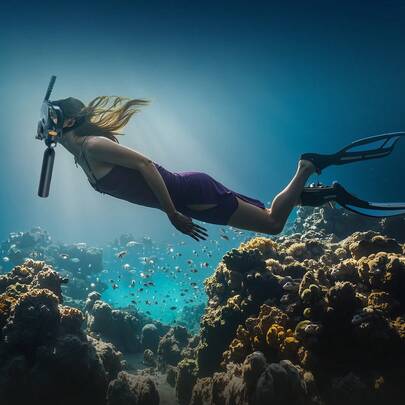 VEVOR Scuba Tank, 0.5L Portable Scuba Diving Tank, Diving Oxygen Cylinder Supports 5-10 Minutes Underwater Breathing, 32.81 Ft Diving Depth, Lung Tank Kit With Snorkel Mask For Underwater Exploration