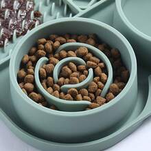 1pc Silicone Slow Feeder, Multifunctional Slow Food & Water Bowl, Portable Anti-Slip Cat/Dog Bowl - View 9