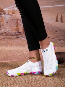 ZVB Women's Water Sports Shoes, Casual Breathable Lightweight Non-Slip Barefoot Beach Wading Shoes For Summer Surfing Swimming Fishing Diving - White - View 8