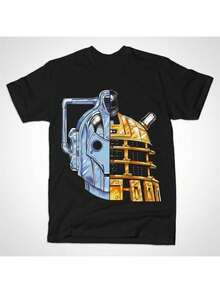 Camiseta de Algodón Suave y Cómoda - Camiseta de Memoria de Acceso Aleatorio con Estampado de Dalek, Negra, Ajuste Casual, Regalo Ideal para Todas las Estaciones, Fans de Ciencia Ficción y Ropa Casual, Unisex, Ropa de Temporada, Camiseta Gráfica, Diseño Retro, Material Duradero - Negro - Ver 6