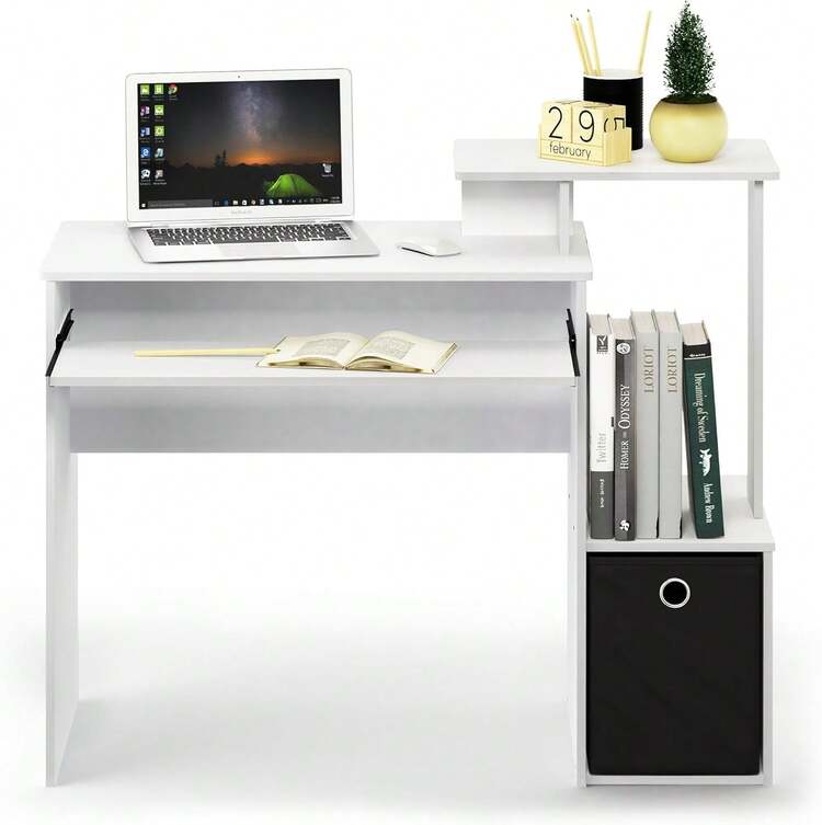 Furinno computadora para computadora - Blanco - Añade 7