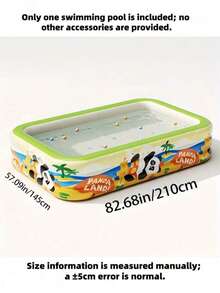 Piscina inflable grande de 83 pulgadas con tema de panda, material de PVC grueso plegable y portátil, fácil de instalar, adecuada para camping al aire libre, actividades de jardinería, reuniones familiares, producto esencial para adultos en la playa - Serie Vitalidad - Ver 9