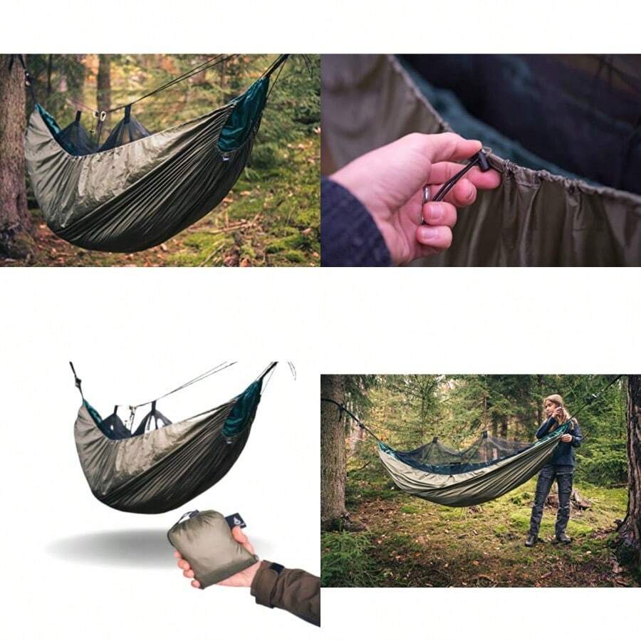 Hammock Shield Ultra Light Protección para el Underquilt Transpirable Impermeable Resistente al viento Ripstop-Nylon Exterior con revestimiento DWR, 34 g/m2, un imprescindible para cualquier - verde oliva - Ver 1