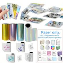 Nhãn dán nhiệt ba chiều, nhãn nhiệt màu bạc, vàng và tím, nhãn dán nhiệt lấp lánh trong suốt/bạc/vàng/tím/xanh lam, mã vạch, thư từ, hình ảnh, thiết kế logo, tương thích với các máy in mini như C9/C15/C19/X5/X6/T02/M02 - Xem 2