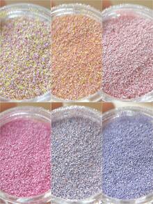 1 Botol Campuran Dekorasi Seni Kuku Seri Macaron Berwarna Krem, Termasuk Glitter Merah Muda, Bubuk Gula, Bubuk Beludru, Bubuk Kuku untuk Aksesori Seni Kuku Korea DIY, Glitter, Payet, Stiker Kuku, Rhinestones, Potongan Kerang - MultiWarna - View 1